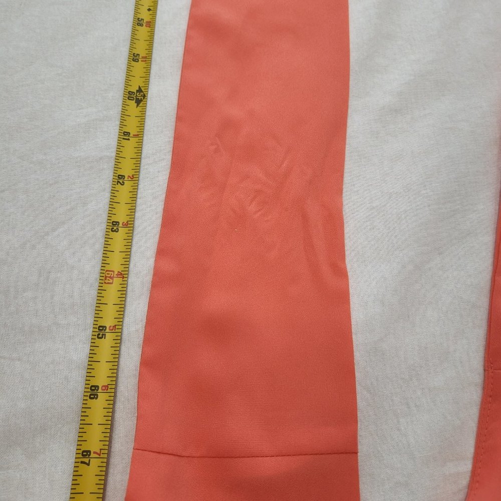 V-Neckline Long Prom Dress  by Studio F Size 8 Coral Color 85% Poly. Worn Once! - Picture 10 of 16
